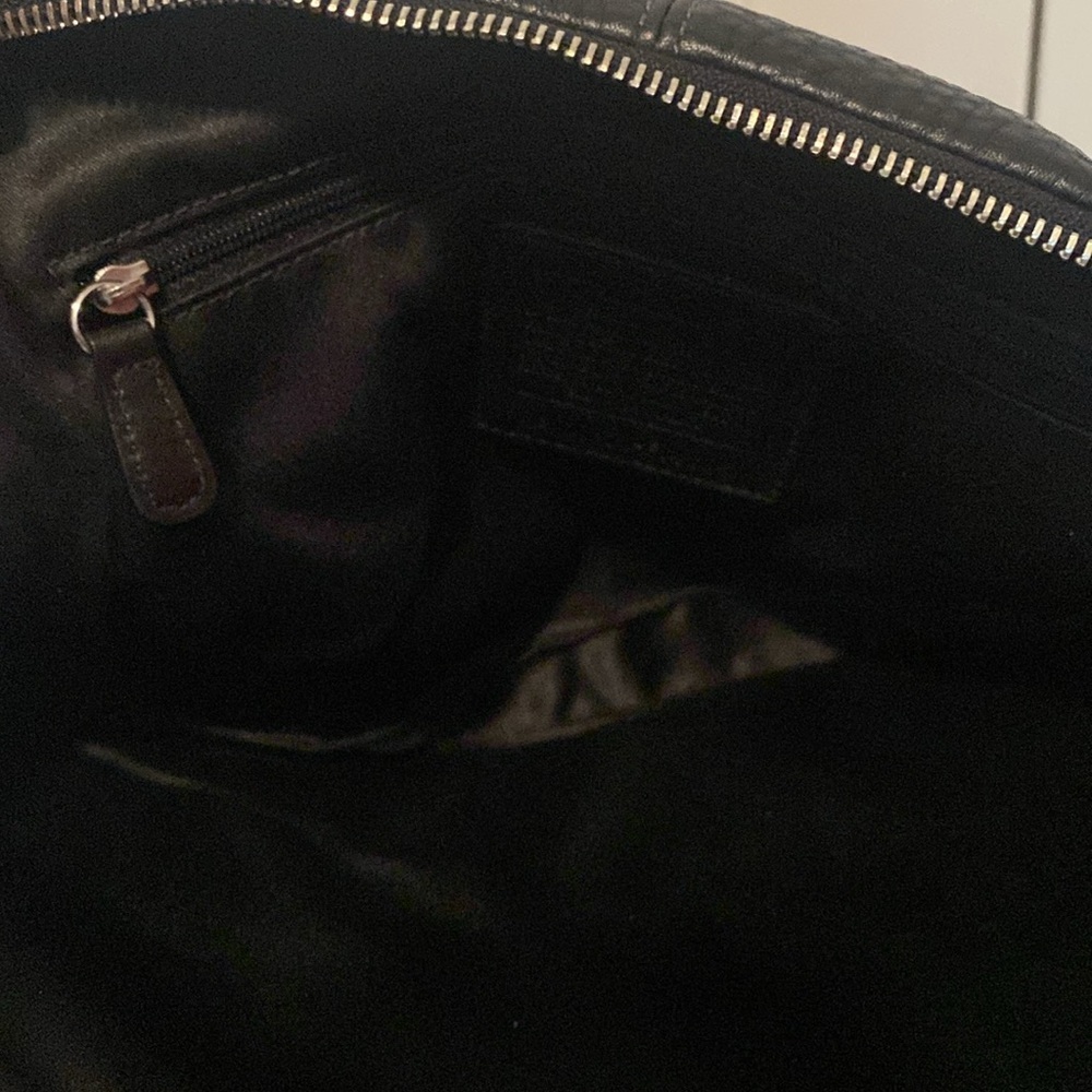COACH🖤Penelope Black🖤Pebbled Leather Three Compartment Satchel/Like New - Picture 12 of 16